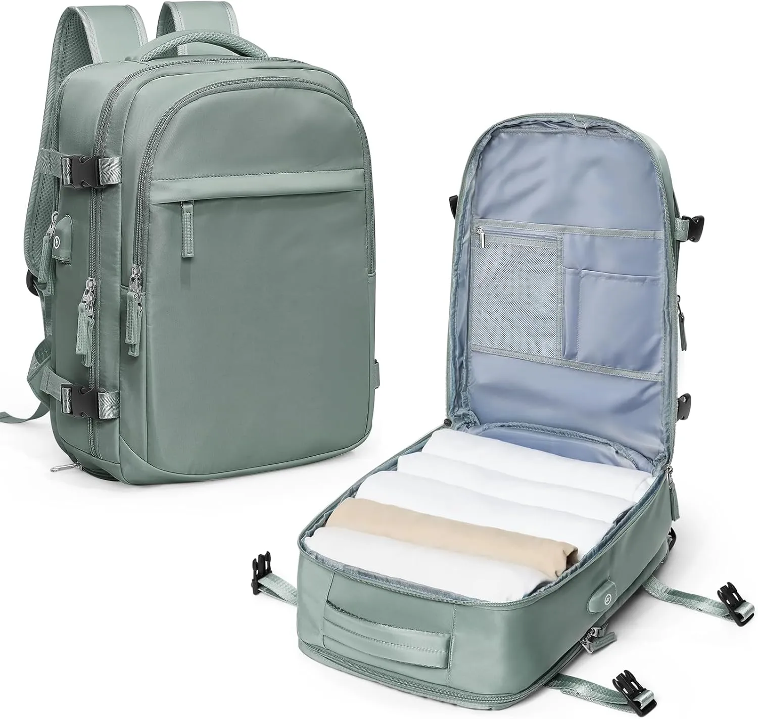 VGCUB Travel Backpack for Women Men Large Work Gym Frontier Airlines Personal Item Bag Business Airport lightweight Daypack Carry on Flight Approved Airplane Backpack Mochilas de Viaje Dark Green