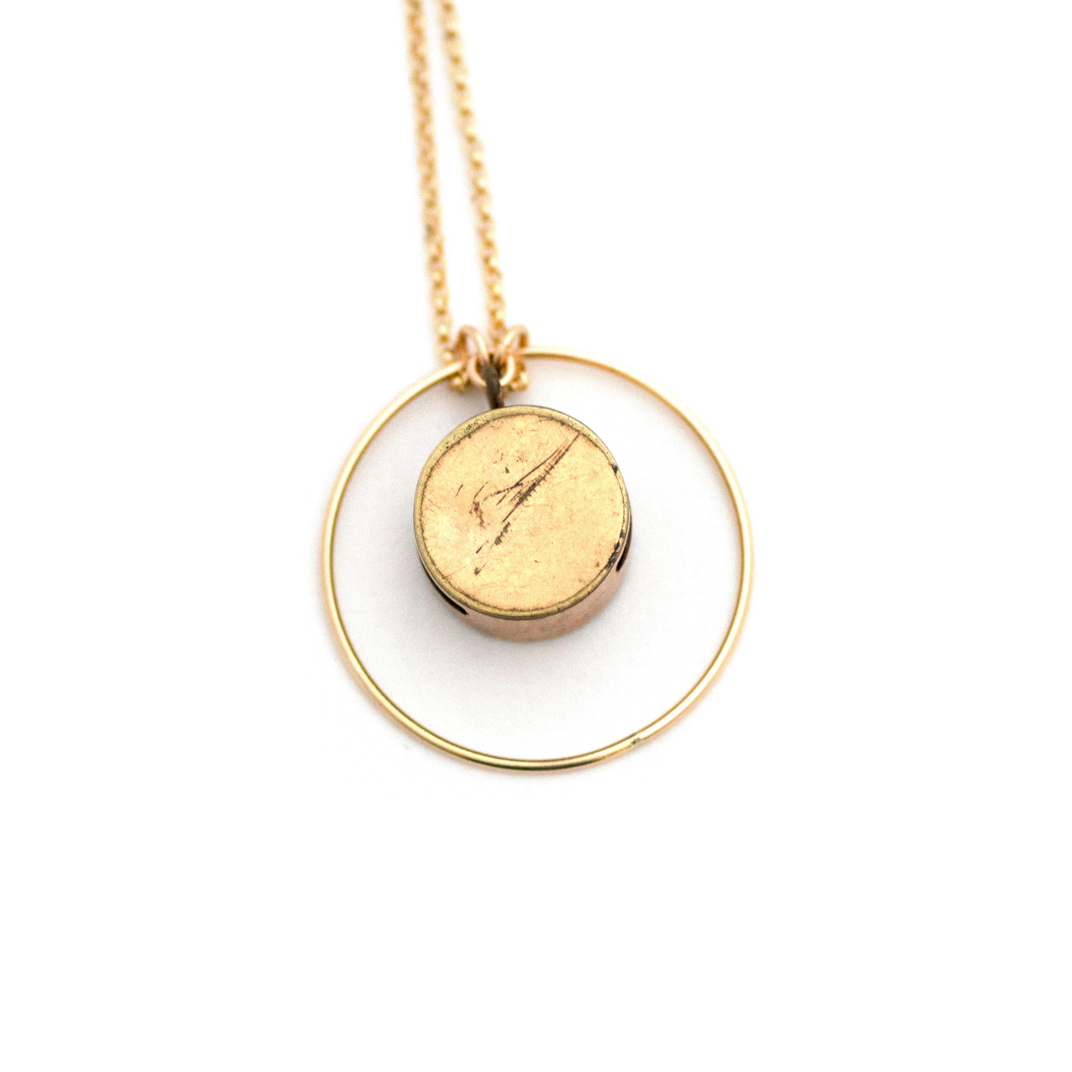 Victorian Circle Compass Watch Fob Necklace