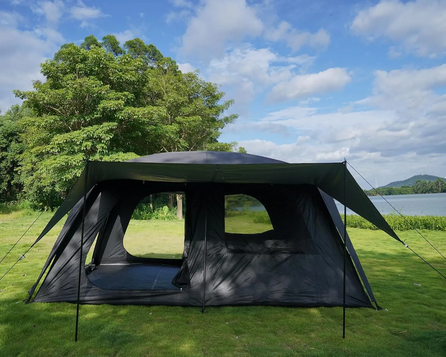 Vidalido 4-6 Person Camping Tent with 3 Door 2 Room Large Family Cabin Tents, Double Layer Waterproof Portable Glamping Tent, Big Tents for Outdoor Camping Hiking and Backpacking