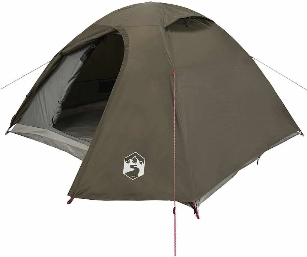vidaXL Camping Tent Dome 3-Person Brown Waterproof