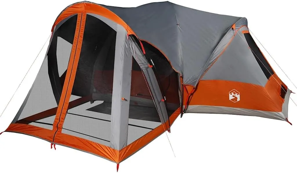 vidaXL Family Tent Tipi 8-Person Grey and Orange Waterproof