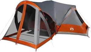 vidaXL Family Tent Tipi 8-Person Grey and Orange Waterproof