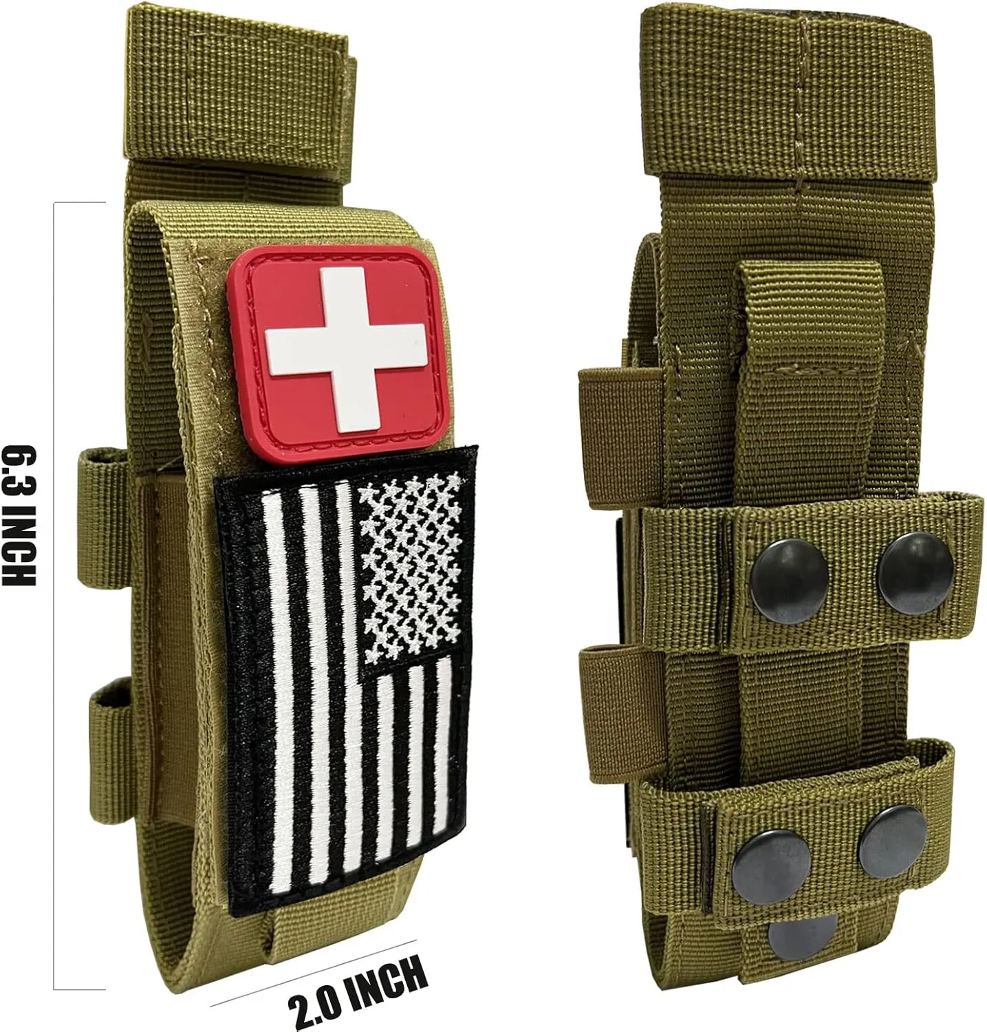 VIIDOO 2 Pack TQ Pouch - Upgrade Laser Cut Molle Tourniquet Holder for Duty Belt