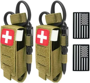 VIIDOO 2 Pack TQ Pouch - Upgrade Laser Cut Molle Tourniquet Holder for Duty Belt
