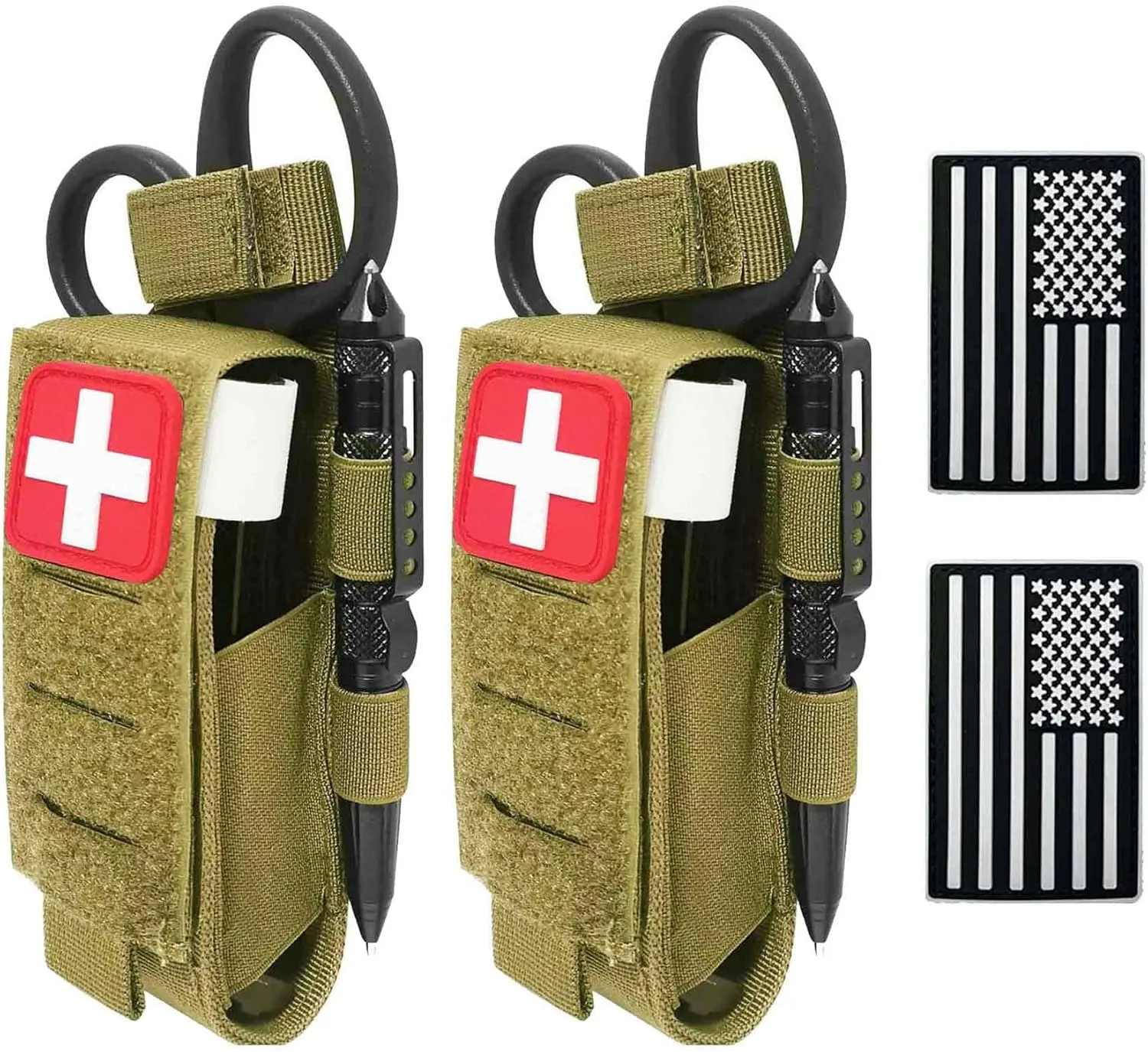 VIIDOO 2 Pack TQ Pouch - Upgrade Laser Cut Molle Tourniquet Holder for Duty Belt