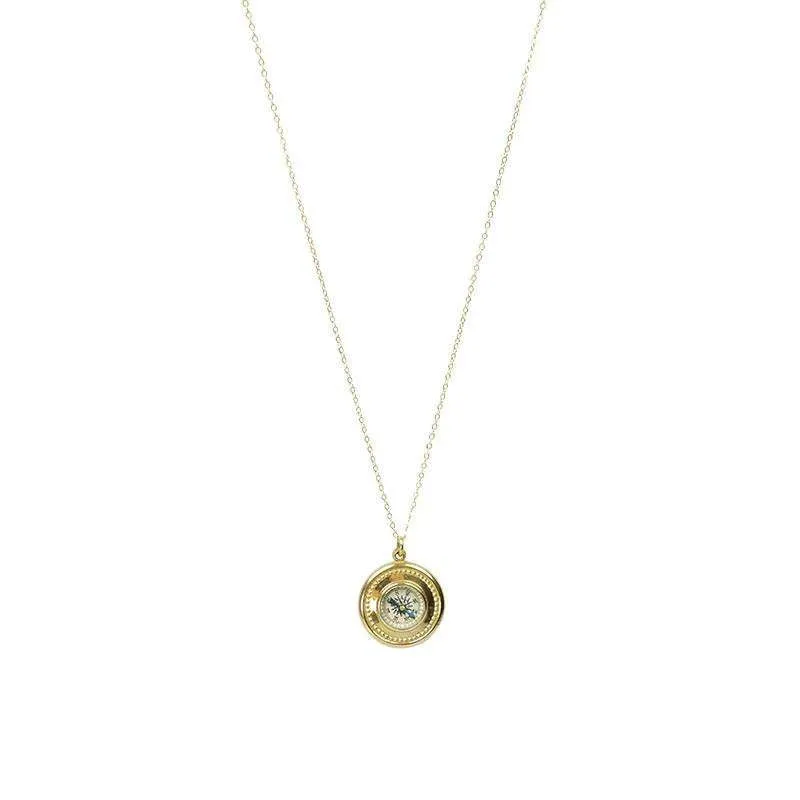 Vintage Gold Filled Compass Necklace
