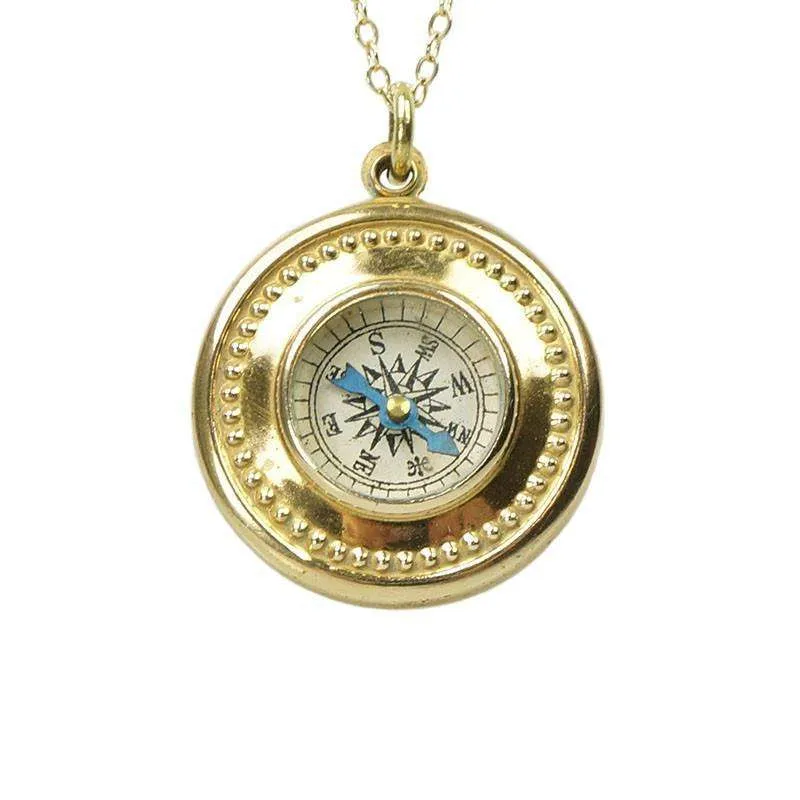 Vintage Gold Filled Compass Necklace