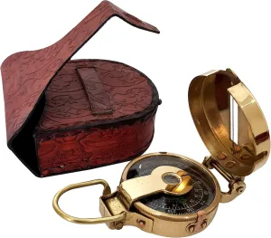 Vintage Military Engineer Brass Lensatic Compass – Outdoor Camping & Hiking Gear, Durable Navigation Tool for Survival & Adventure