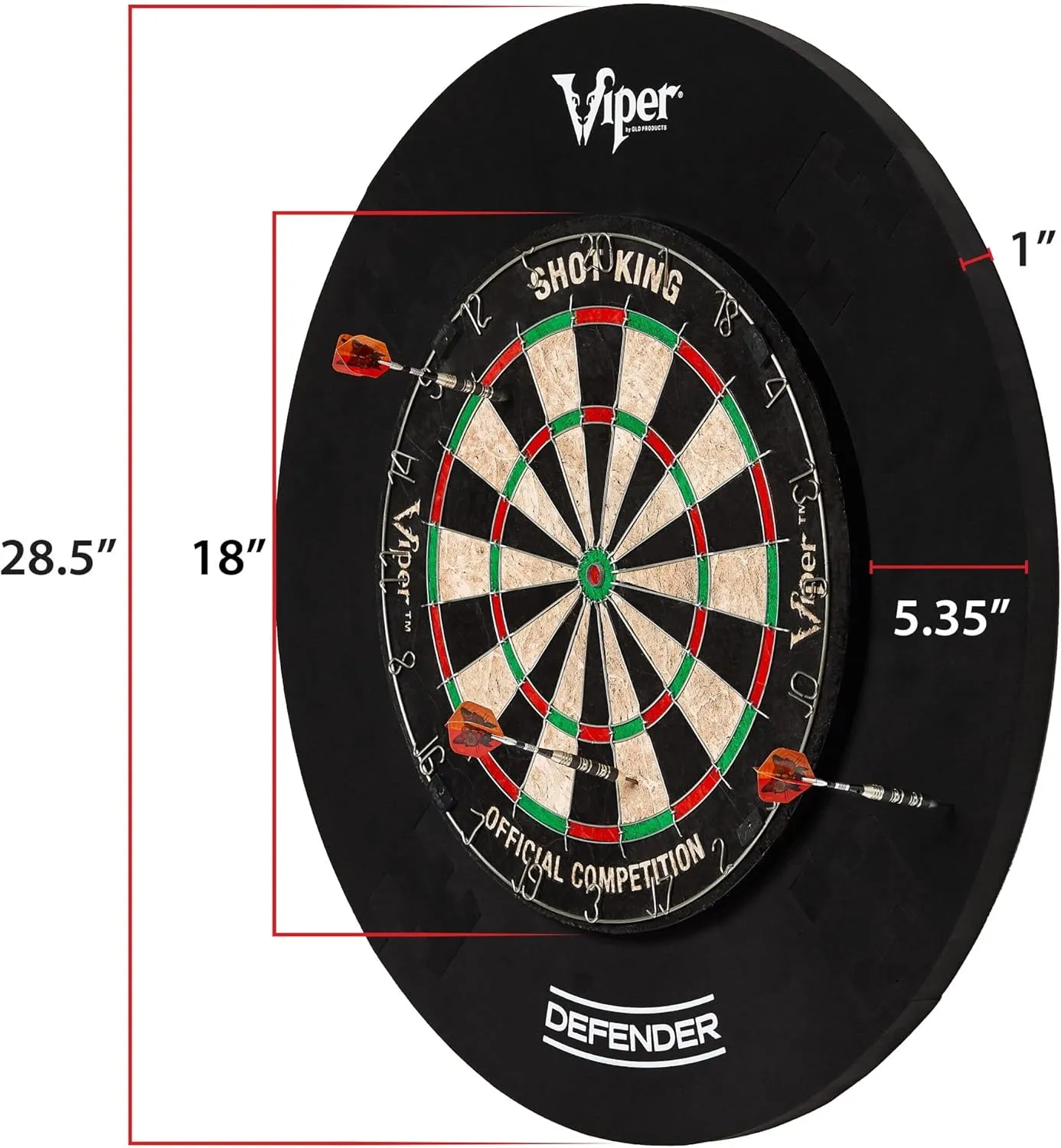 Viper Defender Backboard & Sisal/Bristle Steel Tip Dartboard Bundle