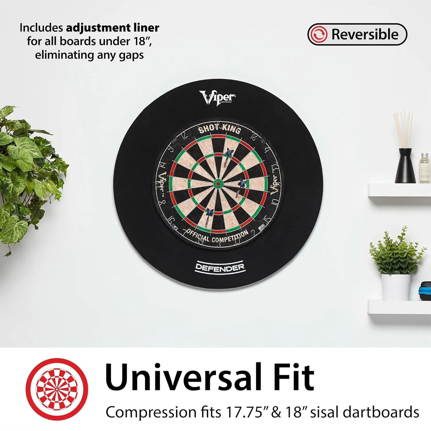 Viper Defender Backboard & Sisal/Bristle Steel Tip Dartboard Bundle