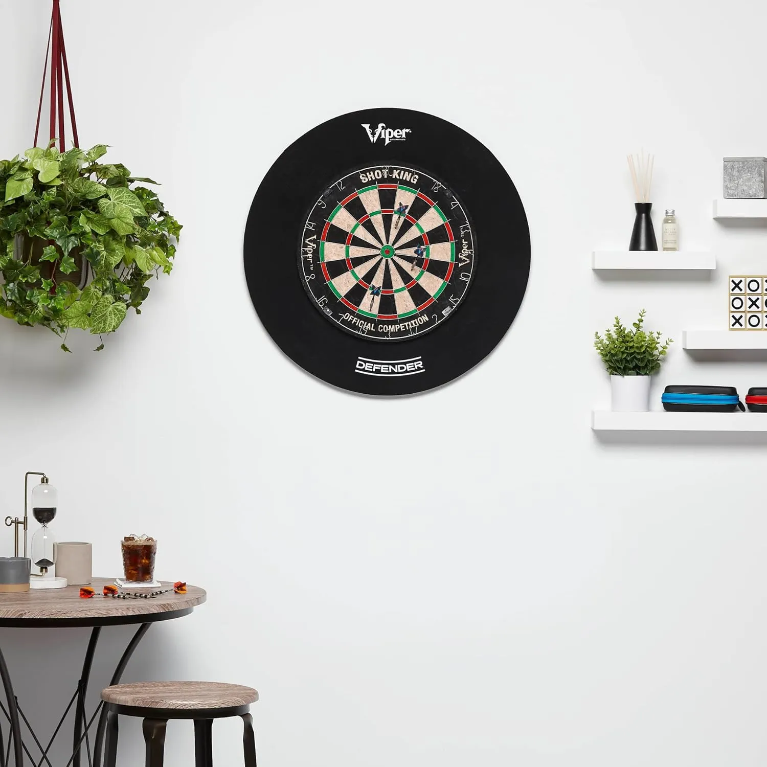 Viper Defender Backboard & Sisal/Bristle Steel Tip Dartboard Bundle