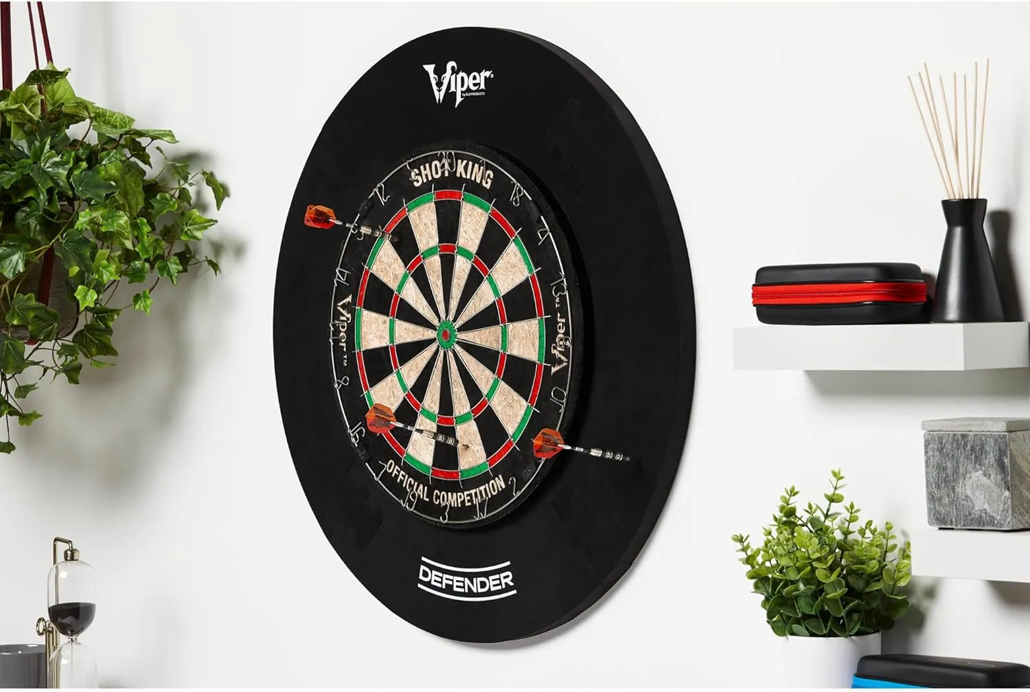 Viper Defender Backboard & Sisal/Bristle Steel Tip Dartboard Bundle