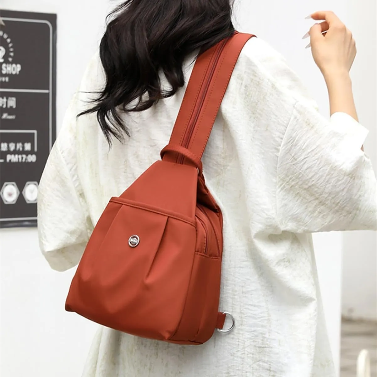 Vovtva Street Lite Chic Versatile Travel Bag, Double Zipper Large Capacity Chest Bag, Fashion Adjustable Strap Bags (G)
