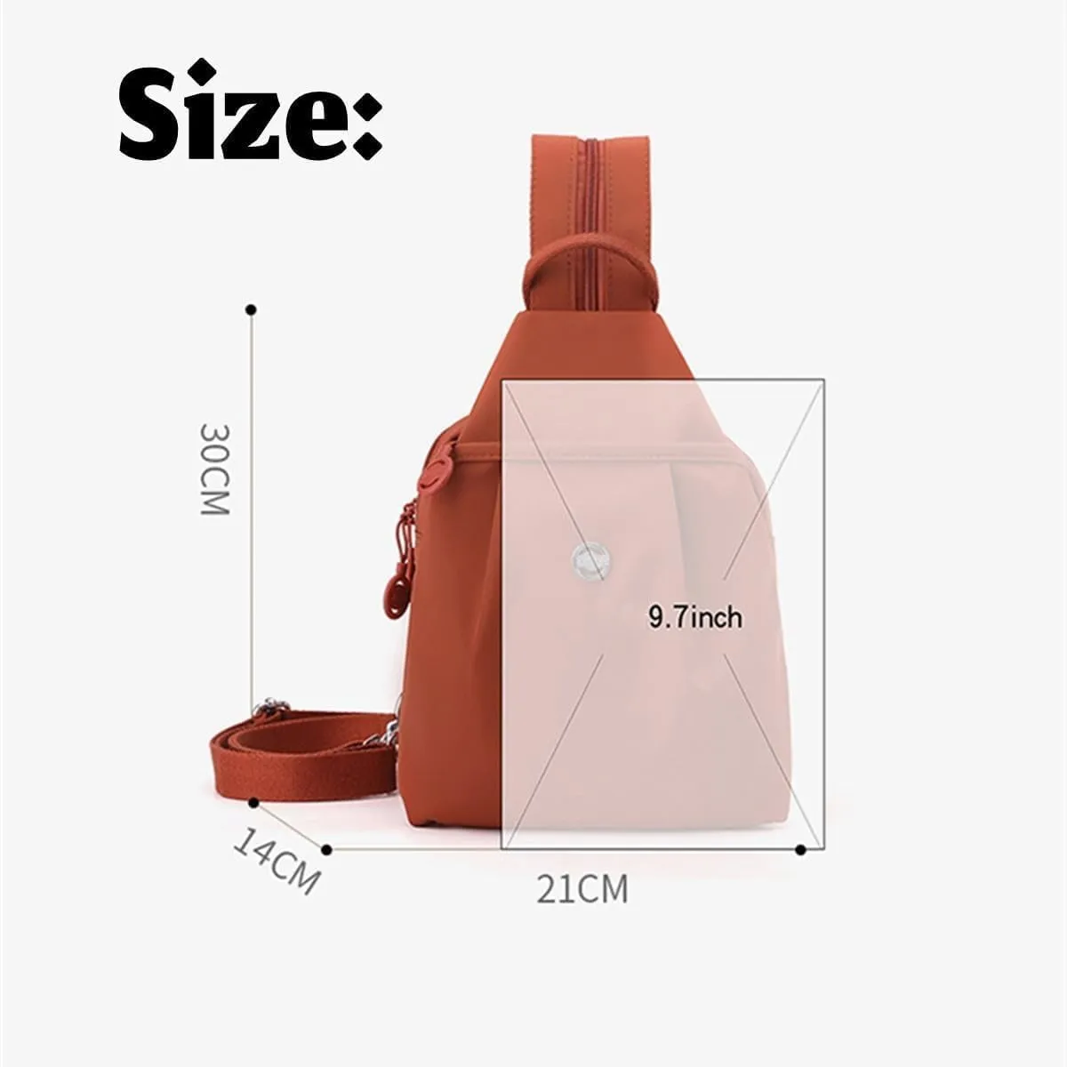 Vovtva Street Lite Chic Versatile Travel Bag, Double Zipper Large Capacity Chest Bag, Fashion Adjustable Strap Bags (G)
