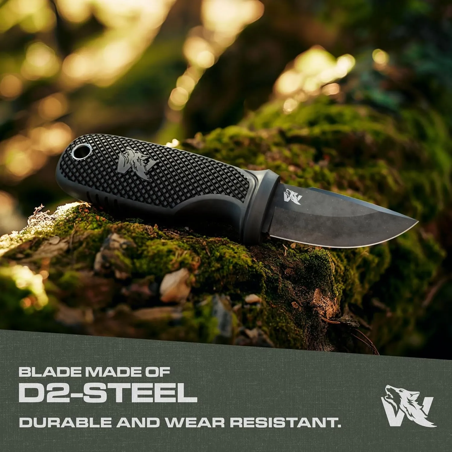 W-MINI - EDC Neck Knife with Sheath and Necklace - Small EDC Fixed Blade Knife Necklace and Belt Clip - Pocket Fixed Blade Knives - Full Tang Neck Knife with Sheath Tactical and Fire Starter