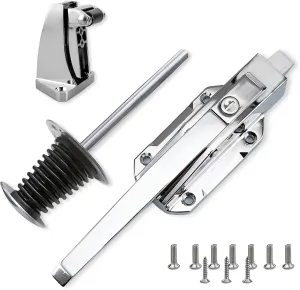 Walk in Cooler Door Closer,Freezer latches Commercial Handle,Push to Open Door Latch Solid Metal Interior Release Handle Offset -1/5 In-3/5 in Offset (Base Height 3.5inch)