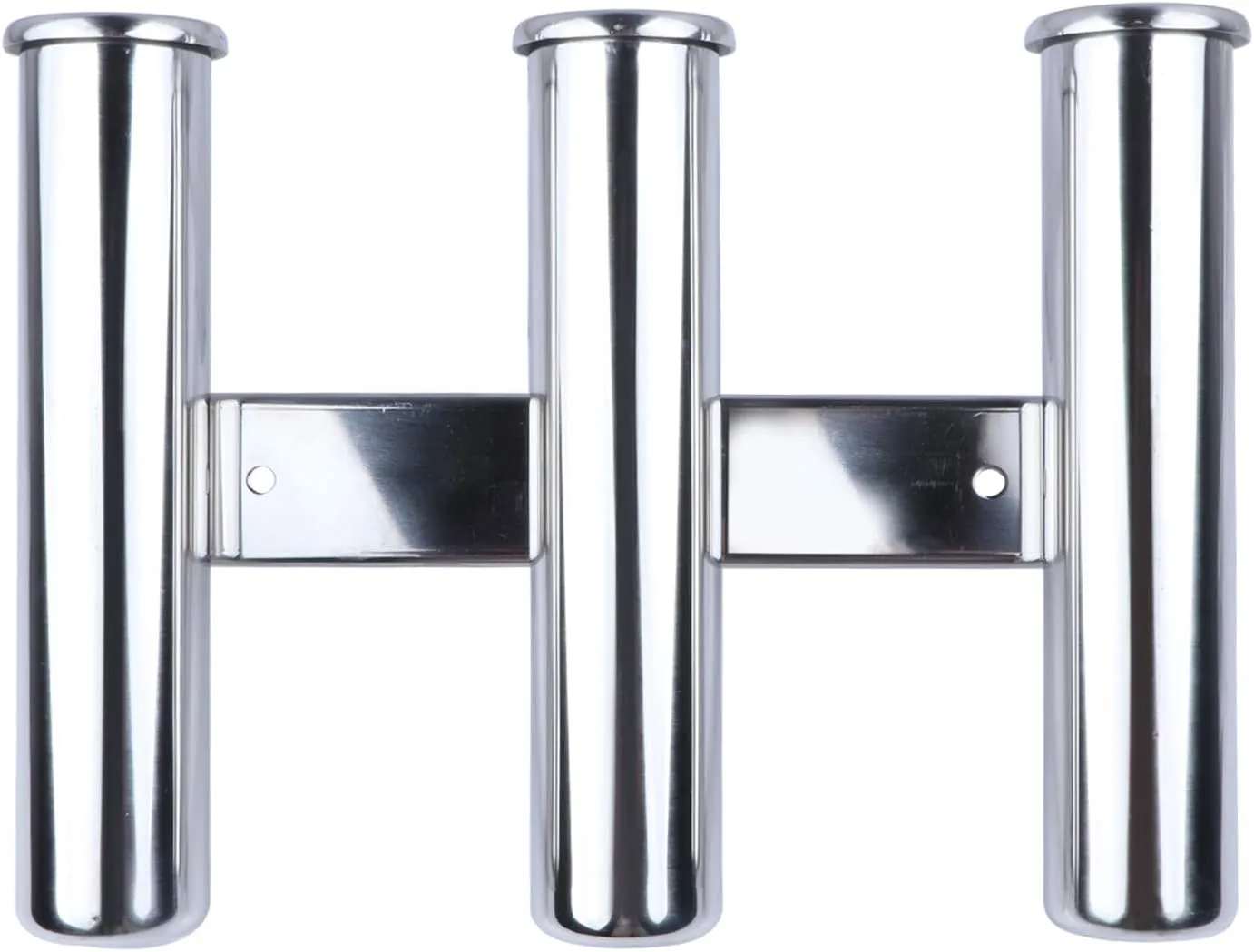 Wall Mounted Fishing Rod Holder, Stainless Steel 3 Linked Tubes Vertical Fishing Pole Holder, Holds 3 Rods for Marine Boat Yacht