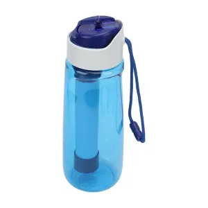 Water Bottle with Filter, Water Bottle with Filter 750ml ABS Portable Removable Washable Multi Layer Filtration Purified Water Filter Bottle for Camping Backpacking (Blue)