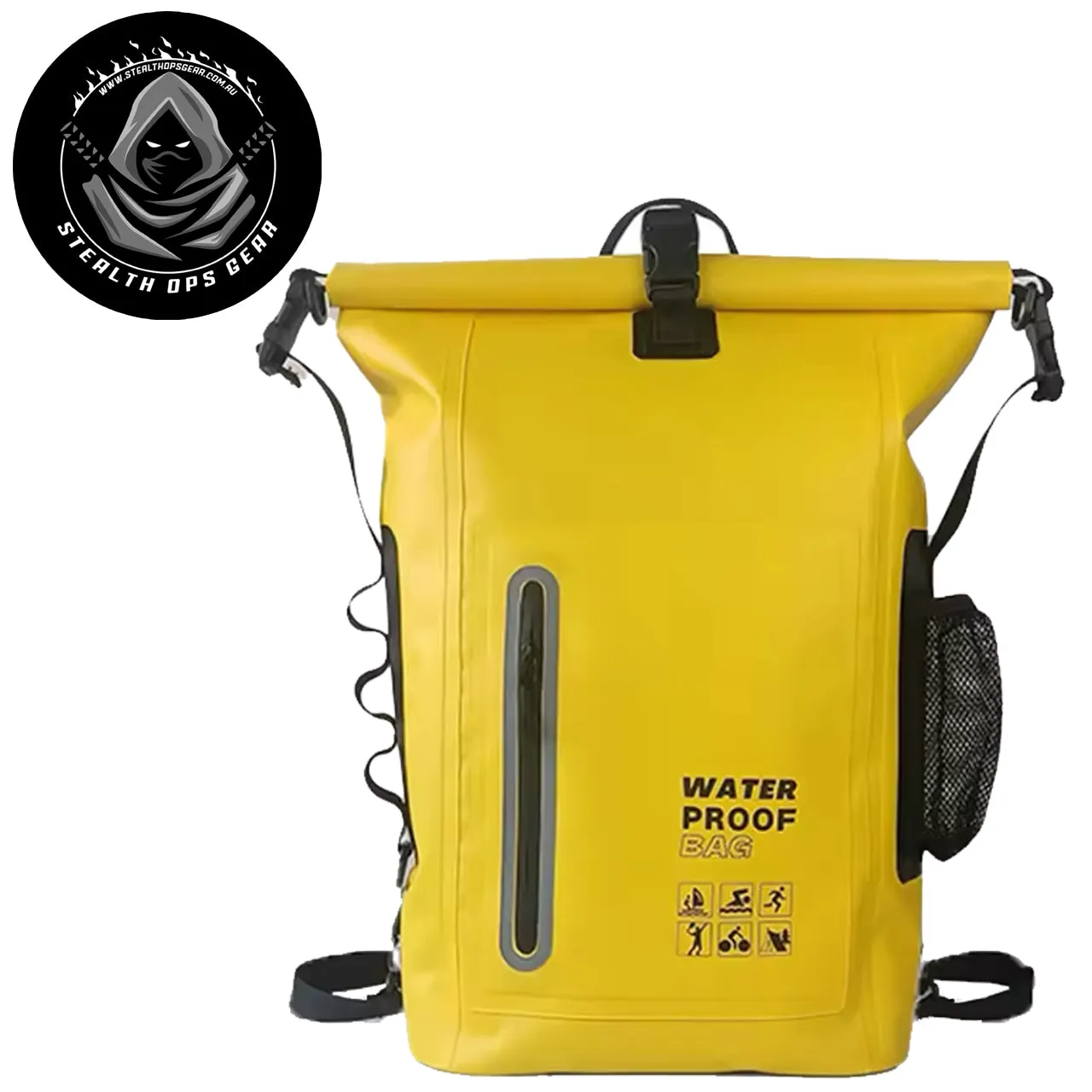 Waterproof Backpack Drybag 30LT Yellow - Stealth Ops Gear