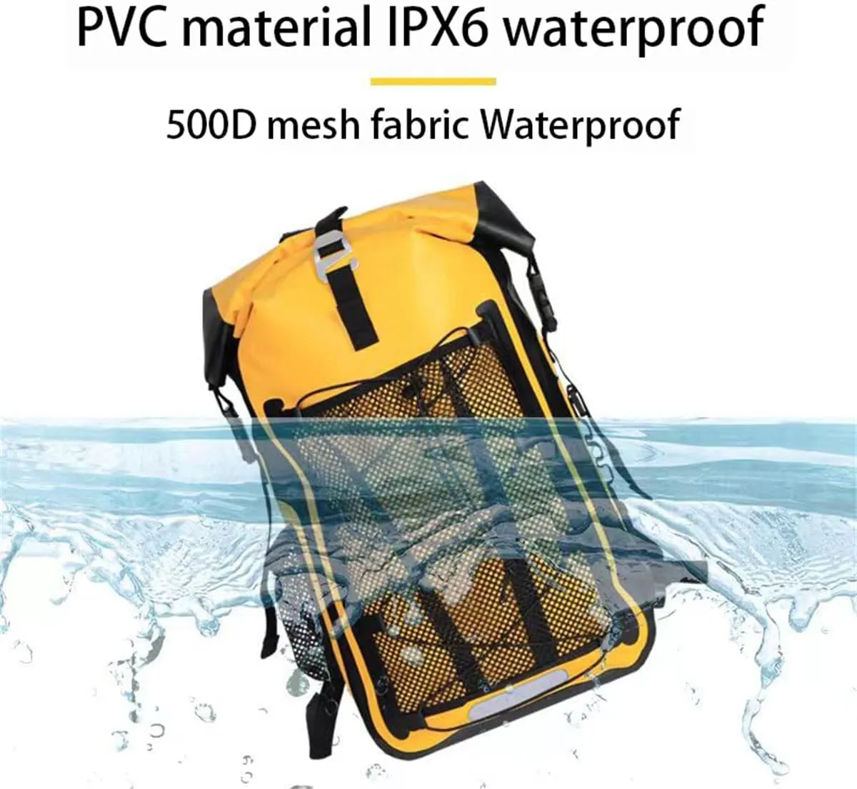 Waterproof Backpack Kayak Dry Bag Backpack Waterproof 30L, Lightweight Roll Top Dry Bag for Boating Surfing Camping (Blue,30L)