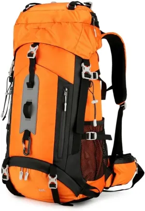 Waterproof Backpacking Mountaineering Backpack 60L Hiking Backpack Large Capacity Camping Backpack