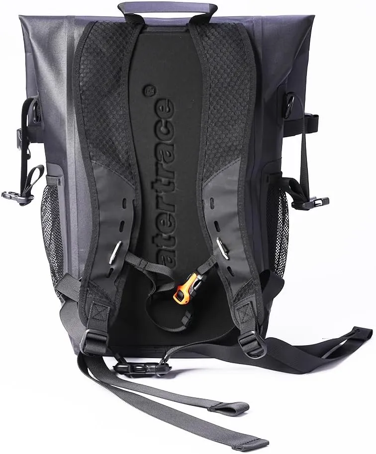 Waterproof Dry Bag for Kayaking, Surfing, Canyoning, Trekking, Camping, Water Sports, Rainproof (Black orange, 25)