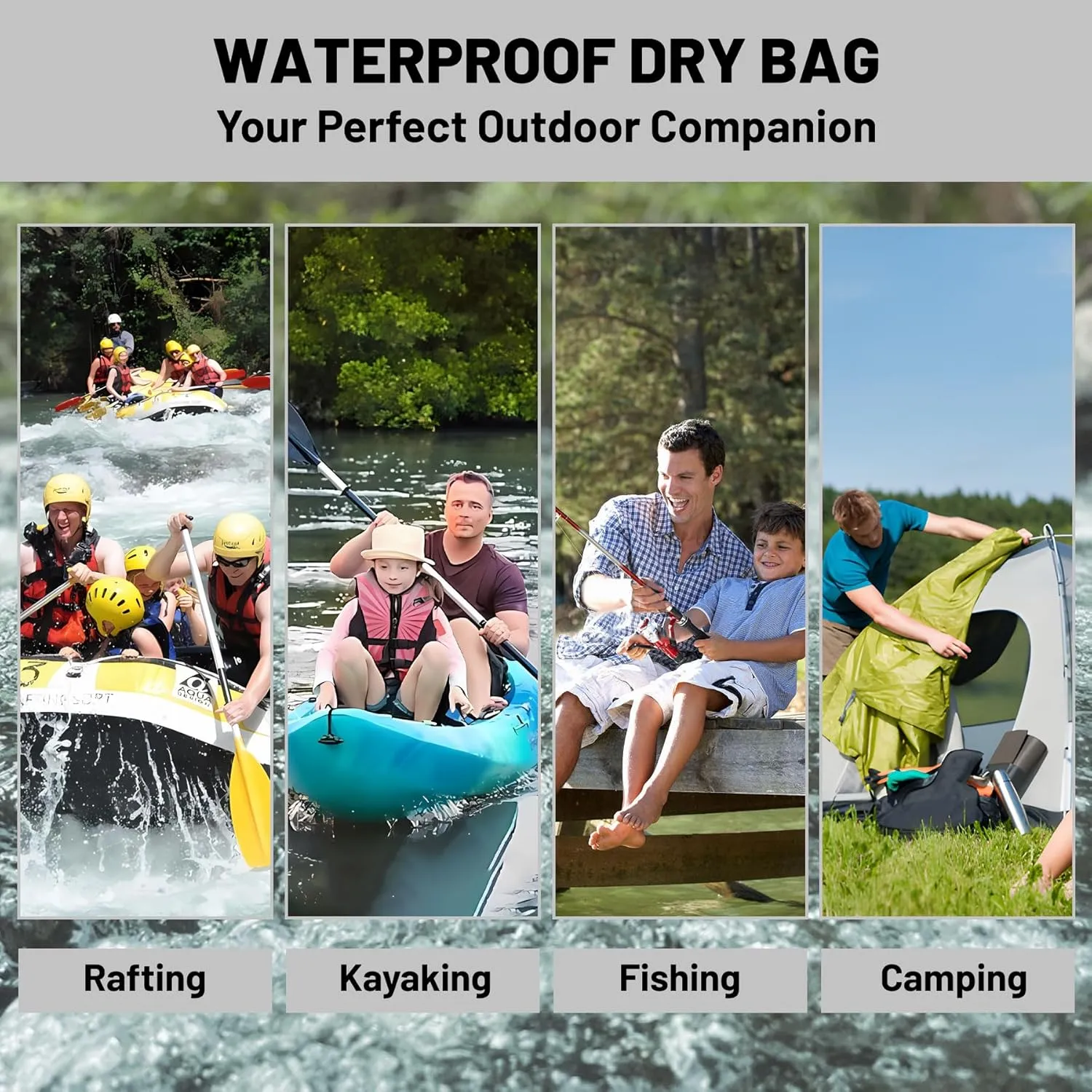 Waterproof Dry Bag,Roll Top Beach Starfish Seashell Waterproof Backpack 5L/10L/20L Floating and Lightweight Bags for Kayaking, Boating, Fishing, Swimming and Camping