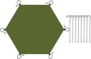 Waterproof Tent Footprint Camping Tarp Multipurpose Picnic Blanket Tent Floor Saver for Camping Gear Hiking Backpacking Trips, with 6 Tent Stakes
