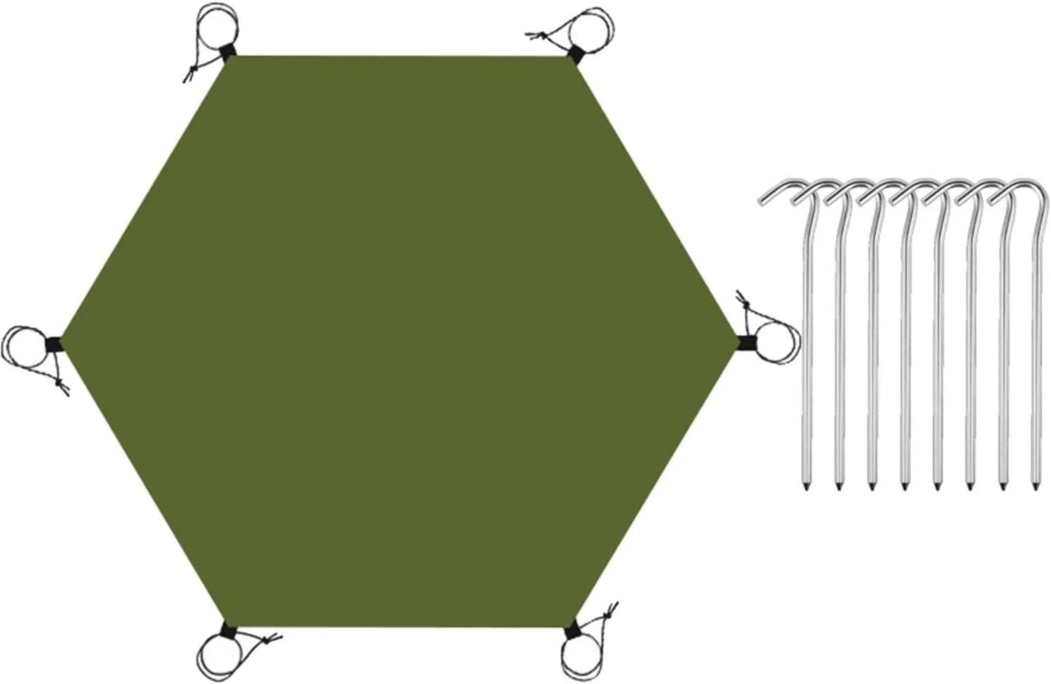 Waterproof Tent Footprint Camping Tarp Multipurpose Picnic Blanket Tent Floor Saver for Camping Gear Hiking Backpacking Trips, with 6 Tent Stakes