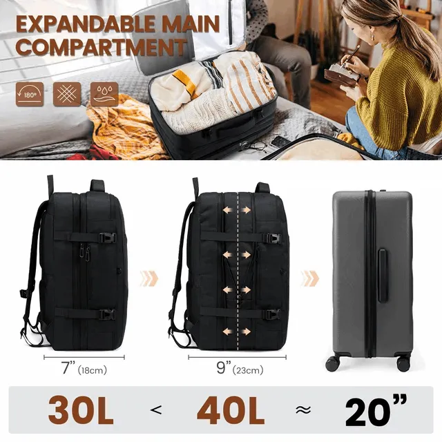 Waterproof Travel Laptop Backpack with Flip Cover & USB Charging Port – Stylish & Functional