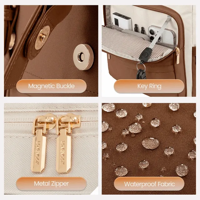 Waterproof Travel Laptop Backpack with Flip Cover & USB Charging Port – Stylish & Functional