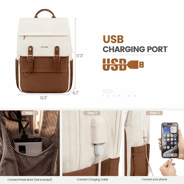 Waterproof Travel Laptop Backpack with Flip Cover & USB Charging Port – Stylish & Functional