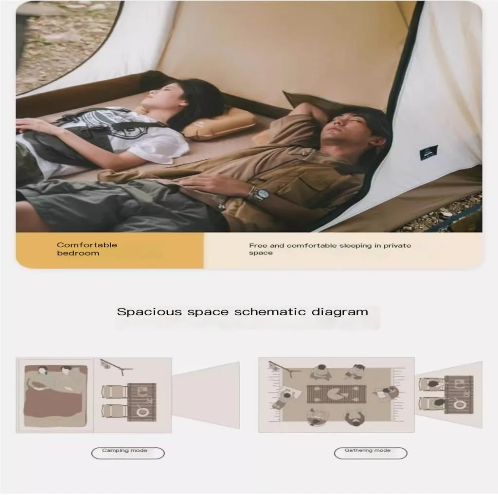 Weatherproof Tents One-Bedroom and One-Living Tent Outdoor Camping Rainproof, Coldproof and Windproof Tent Camping Equipment Camping and Hiking Tents