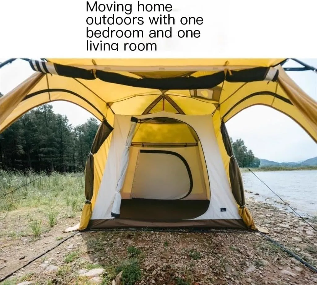 Weatherproof Tents One-Bedroom and One-Living Tent Outdoor Camping Rainproof, Coldproof and Windproof Tent Camping Equipment Camping and Hiking Tents