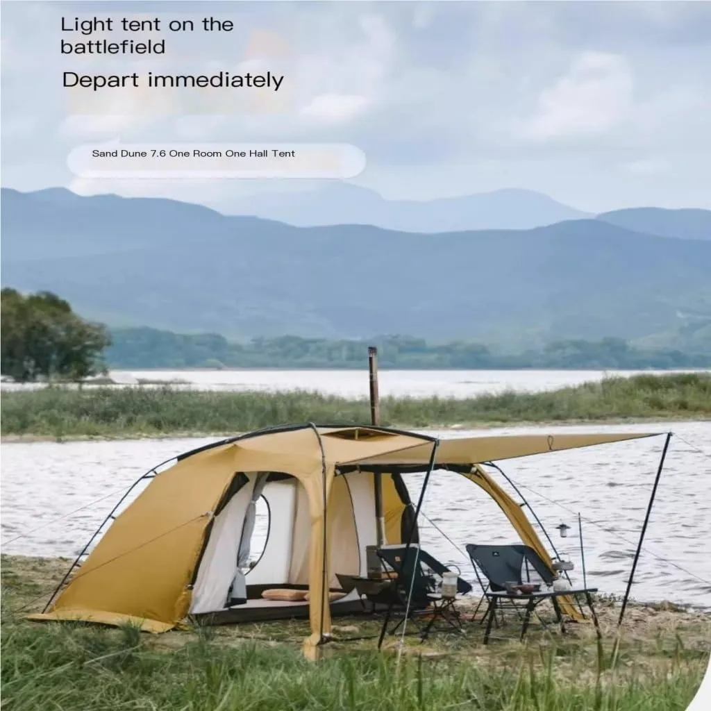 Weatherproof Tents One-Bedroom and One-Living Tent Outdoor Camping Rainproof, Coldproof and Windproof Tent Camping Equipment Camping and Hiking Tents