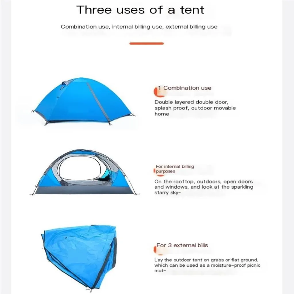 Weatherproof Tents Outdoor Camping Tent Double Layer Portable Windproof and Rainproof Breathable Tent Mountaineering Tent Camping and Hiking Tents