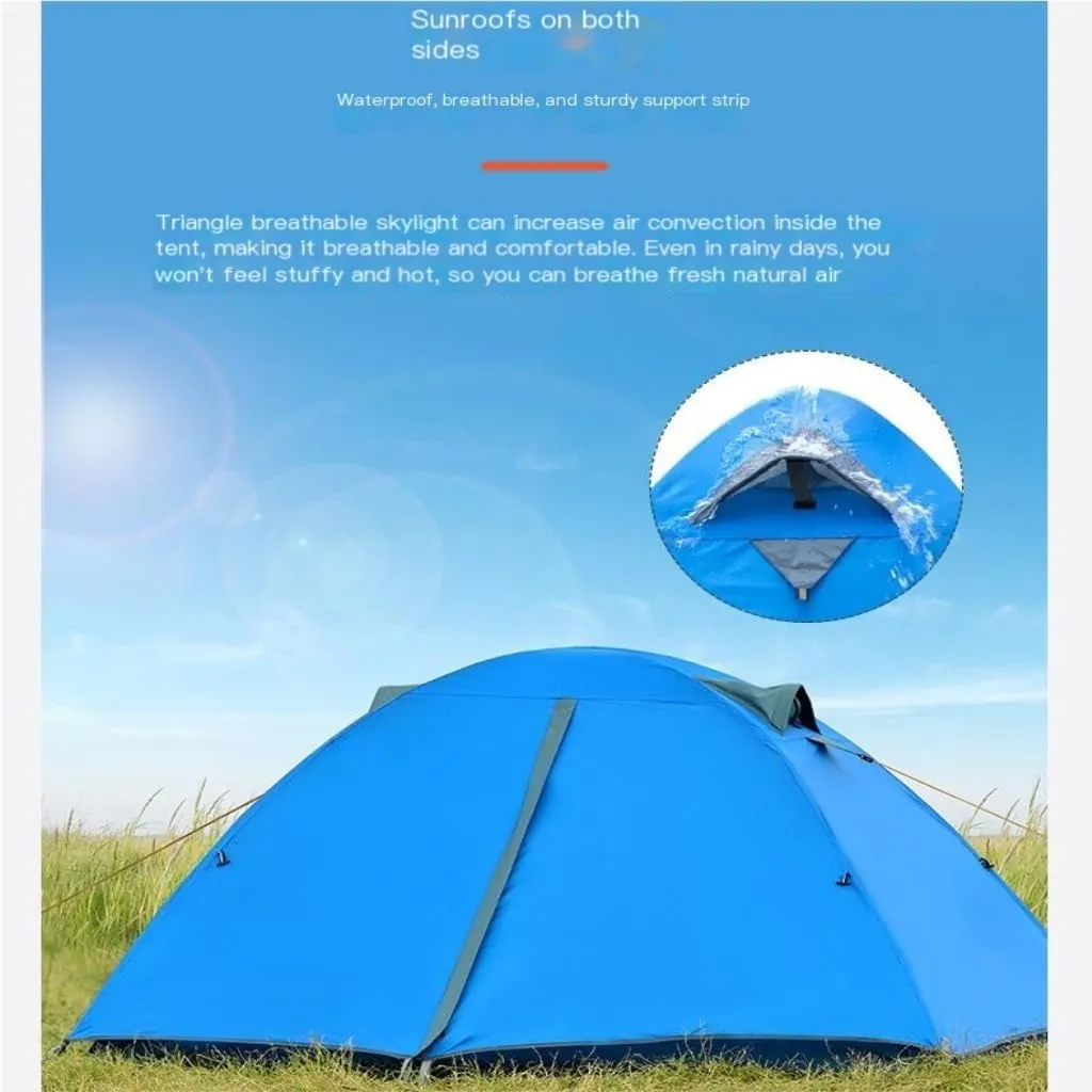 Weatherproof Tents Outdoor Camping Tent Double Layer Portable Windproof and Rainproof Breathable Tent Mountaineering Tent Camping and Hiking Tents