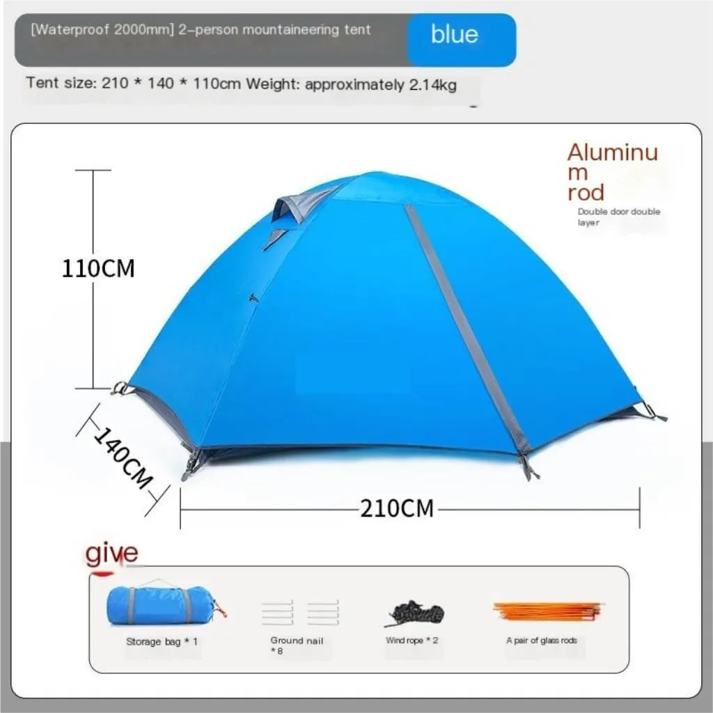 Weatherproof Tents Outdoor Camping Tent Double Layer Portable Windproof and Rainproof Breathable Tent Mountaineering Tent Camping and Hiking Tents