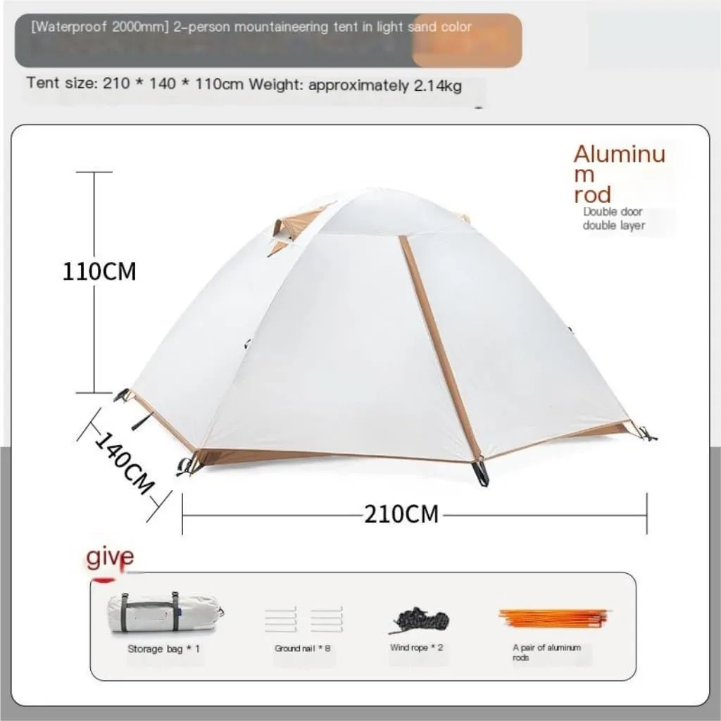 Weatherproof Tents Outdoor Camping Tent Double Layer Portable Windproof and Rainproof Breathable Tent Mountaineering Tent Camping and Hiking Tents
