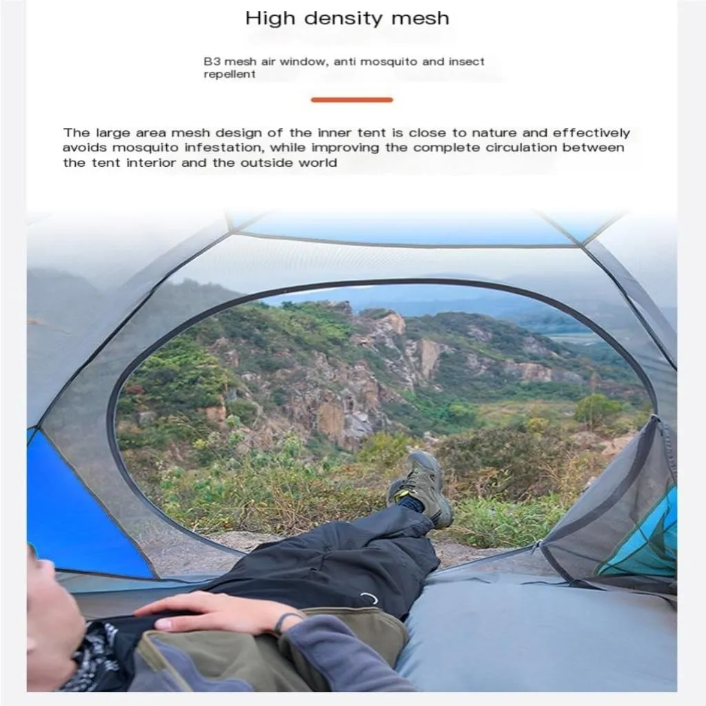 Weatherproof Tents Outdoor Camping Tent Double Layer Portable Windproof and Rainproof Breathable Tent Mountaineering Tent Camping and Hiking Tents
