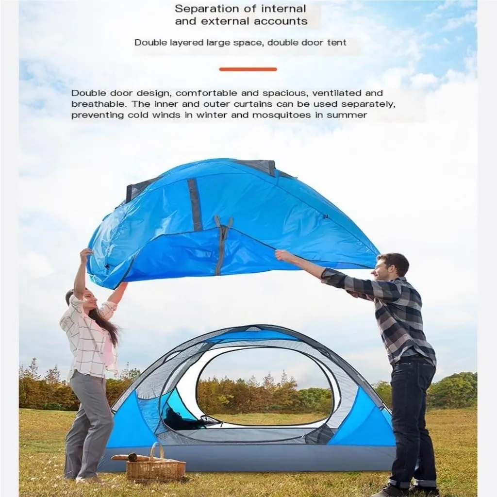 Weatherproof Tents Outdoor Camping Tent Double Layer Portable Windproof and Rainproof Breathable Tent Mountaineering Tent Camping and Hiking Tents