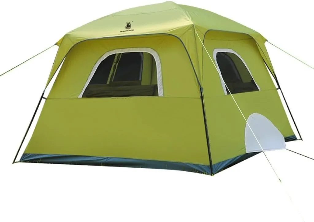 Weatherproof Tents Outdoor Four-Season Hand-Built Double-Layer Tent, Rainproof and Sunproof Camping Tent for Multiple People Camping and Hiking Tents