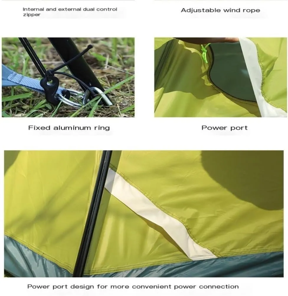Weatherproof Tents Outdoor Four-Season Hand-Built Double-Layer Tent, Rainproof and Sunproof Camping Tent for Multiple People Camping and Hiking Tents