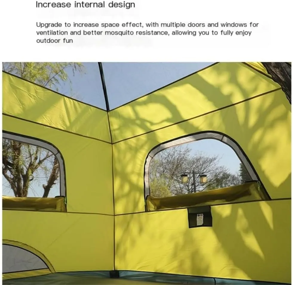 Weatherproof Tents Outdoor Four-Season Hand-Built Double-Layer Tent, Rainproof and Sunproof Camping Tent for Multiple People Camping and Hiking Tents