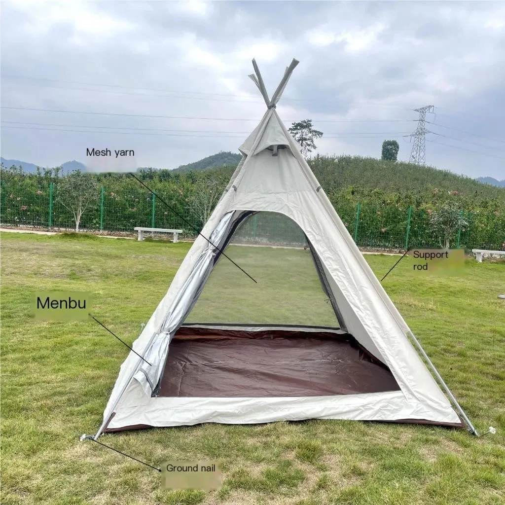 Weatherproof Tents Portable Outdoor Camping Tent Outdoor Autumn Camping Oxford Cloth Tent Canopy UV-Proof and Waterproof Camping and Hiking Tents