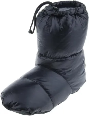 White Goose Down Slippers Winter Warm Camping Tent Foot Booties, Black M