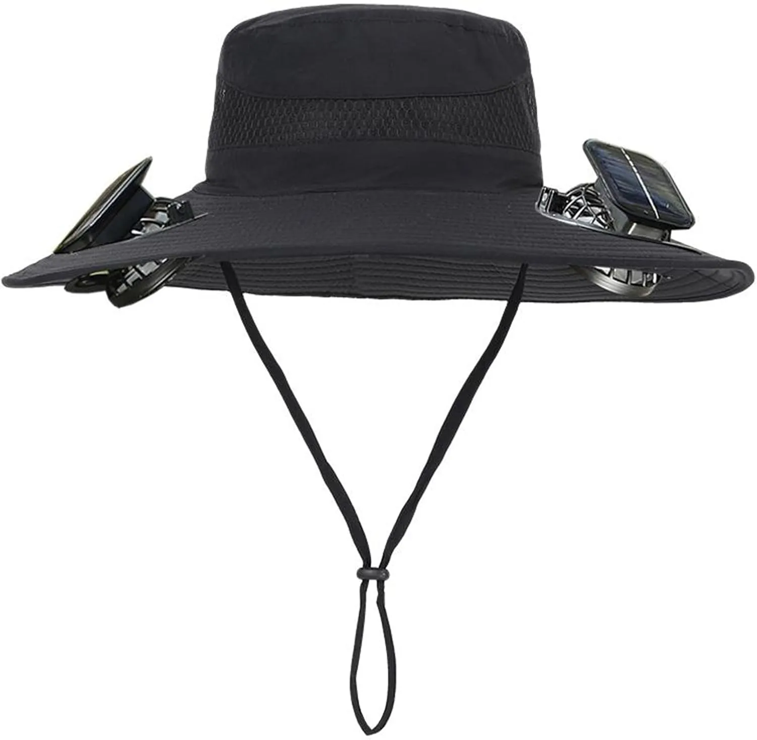 Wide Brim Hat with Fans Solar Power, UPF 50  Solar Panel Fan Hat for Outdoor Camping Beach Fishing Hiking