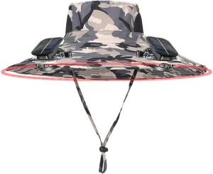 Wide Brim Solar Fan Hat, UPF 50  Solar Fan Sun Hat for Beach Hiking Camping Outdoor Fishing