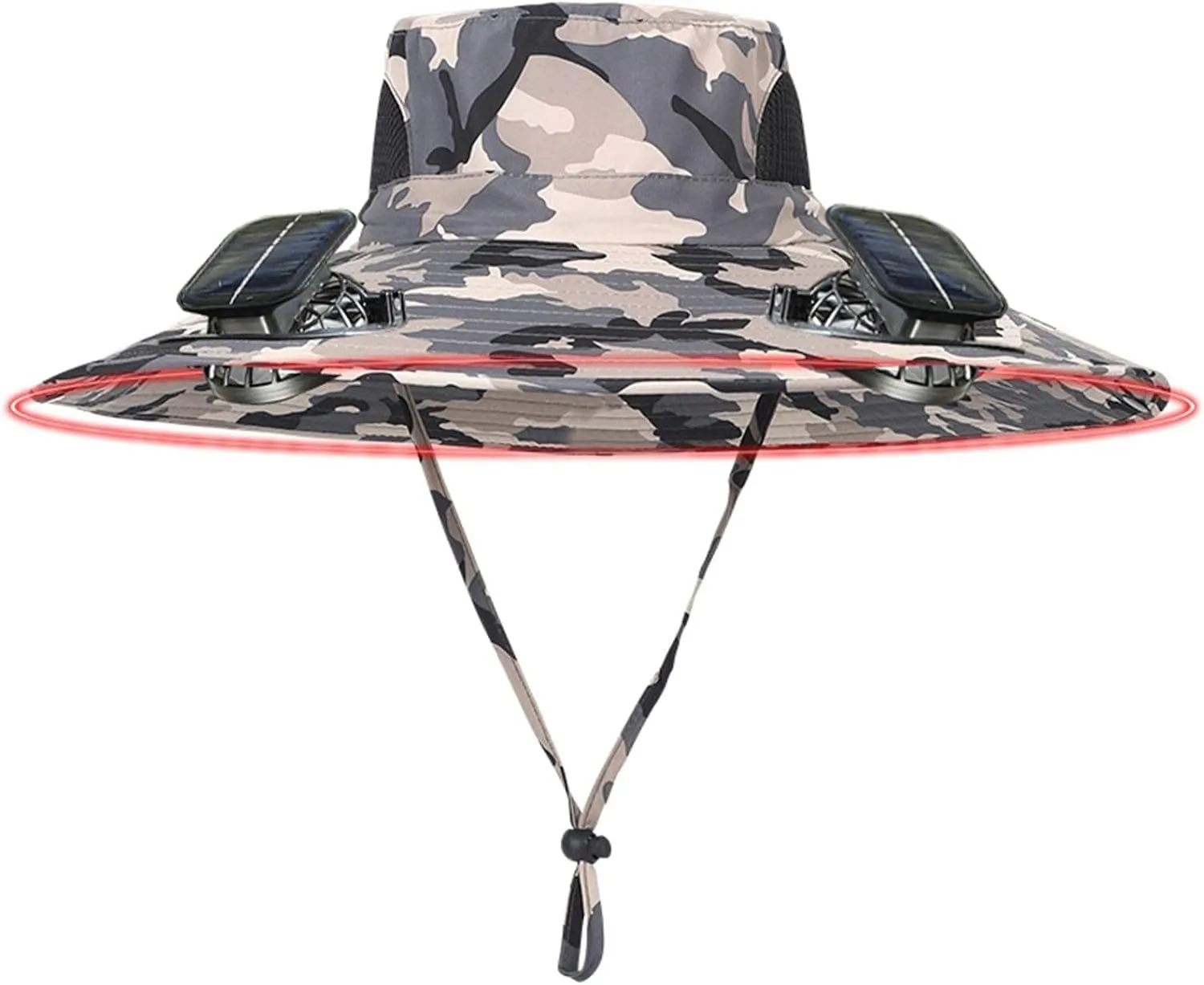 Wide Brim Solar Fan Hat, UPF 50  Solar Fan Sun Hat for Beach Hiking Camping Outdoor Fishing