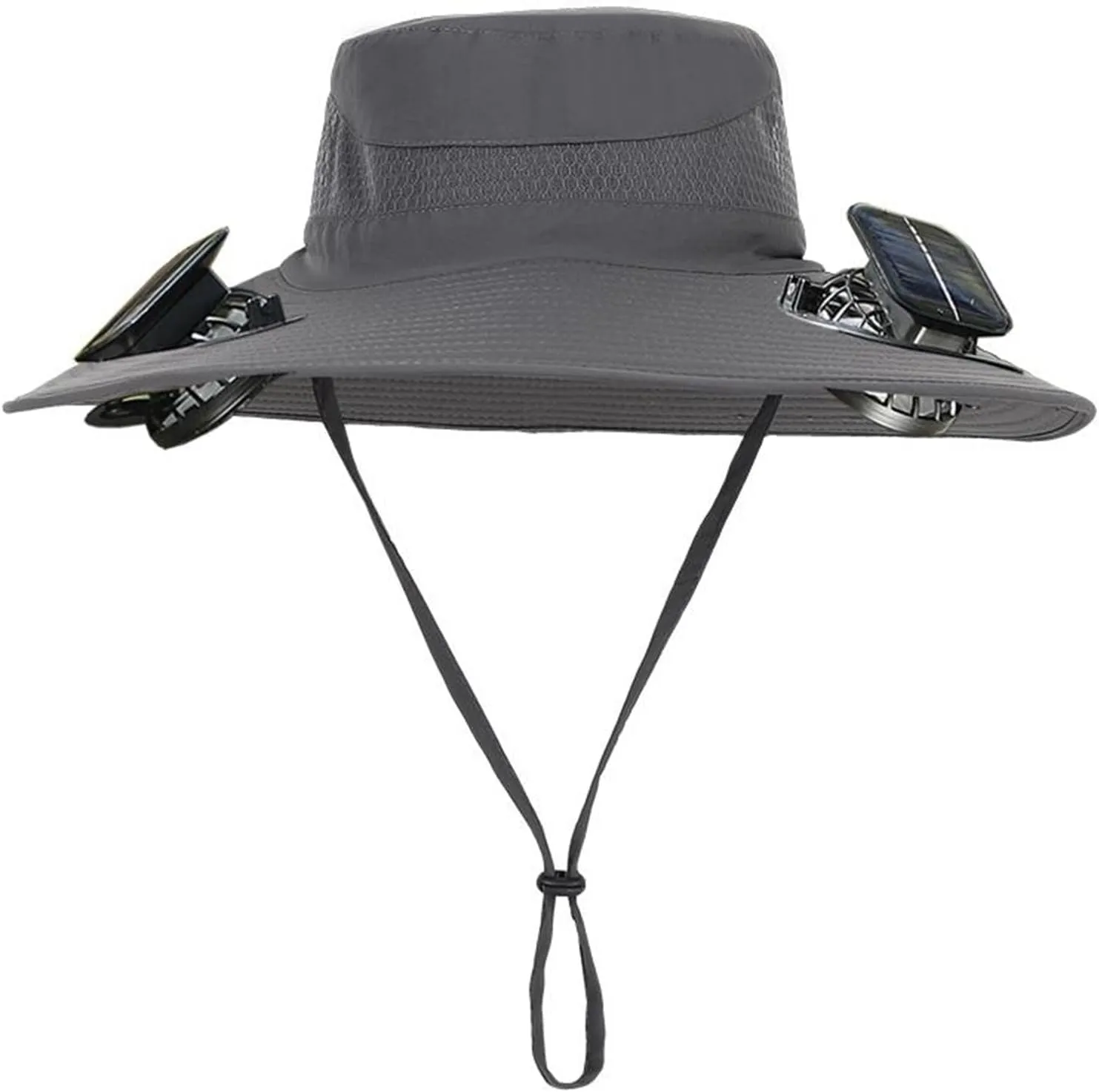 Wide Brim Solar Powered Hat Fan, UPF 50  Solar Panel Fan Hat for Camping Fishing Outdoor Beach Hiking